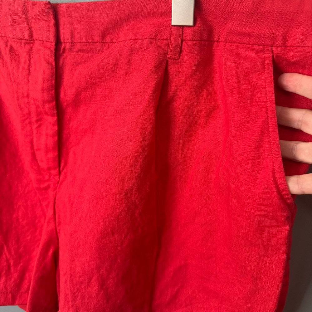 Boden Red Linen Cotton Blend 6” Shorts. FLAW. Women’s Size 16 - Picture 3 of 10